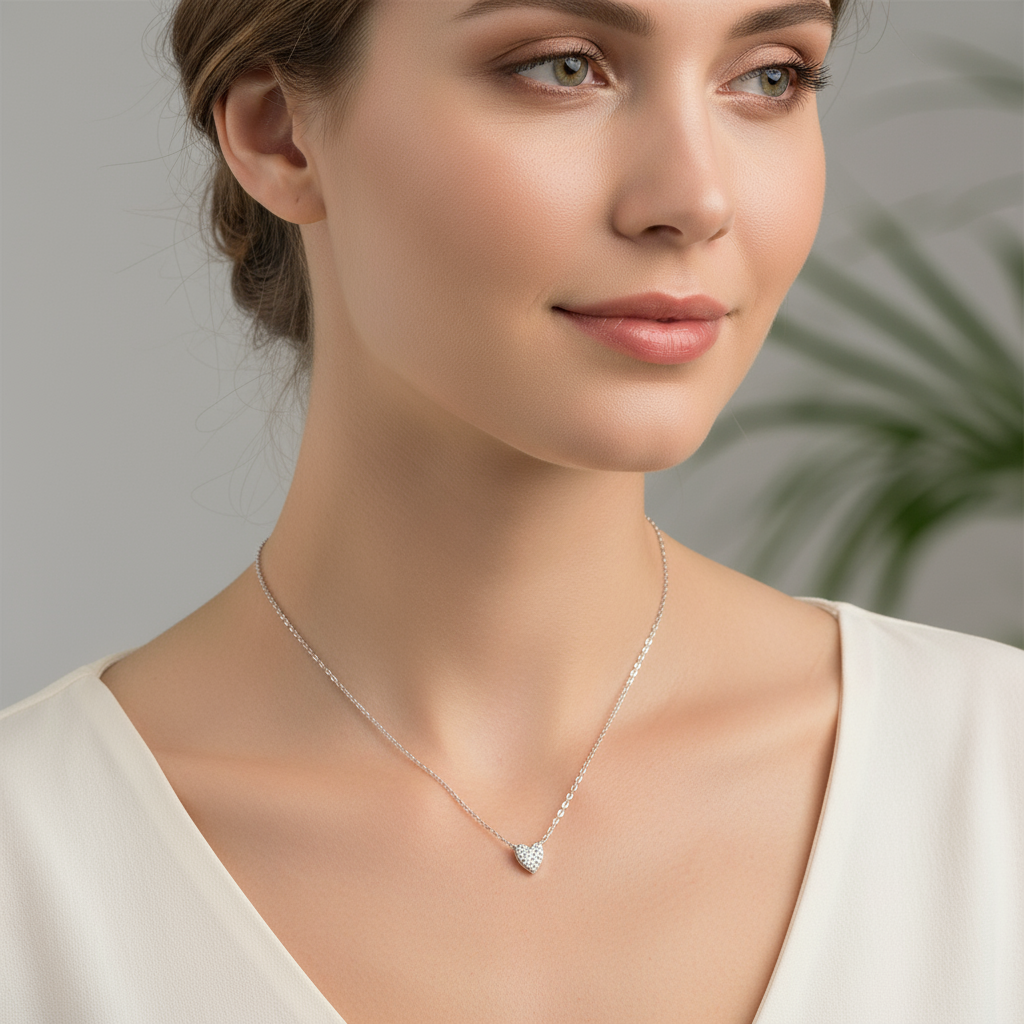 Juliet – Halskette Herz aus 925 Sterling Silber mit Diamant