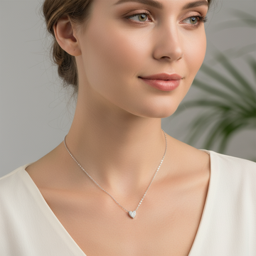 Juliet – Halskette Herz aus 925 Sterling Silber mit Diamant