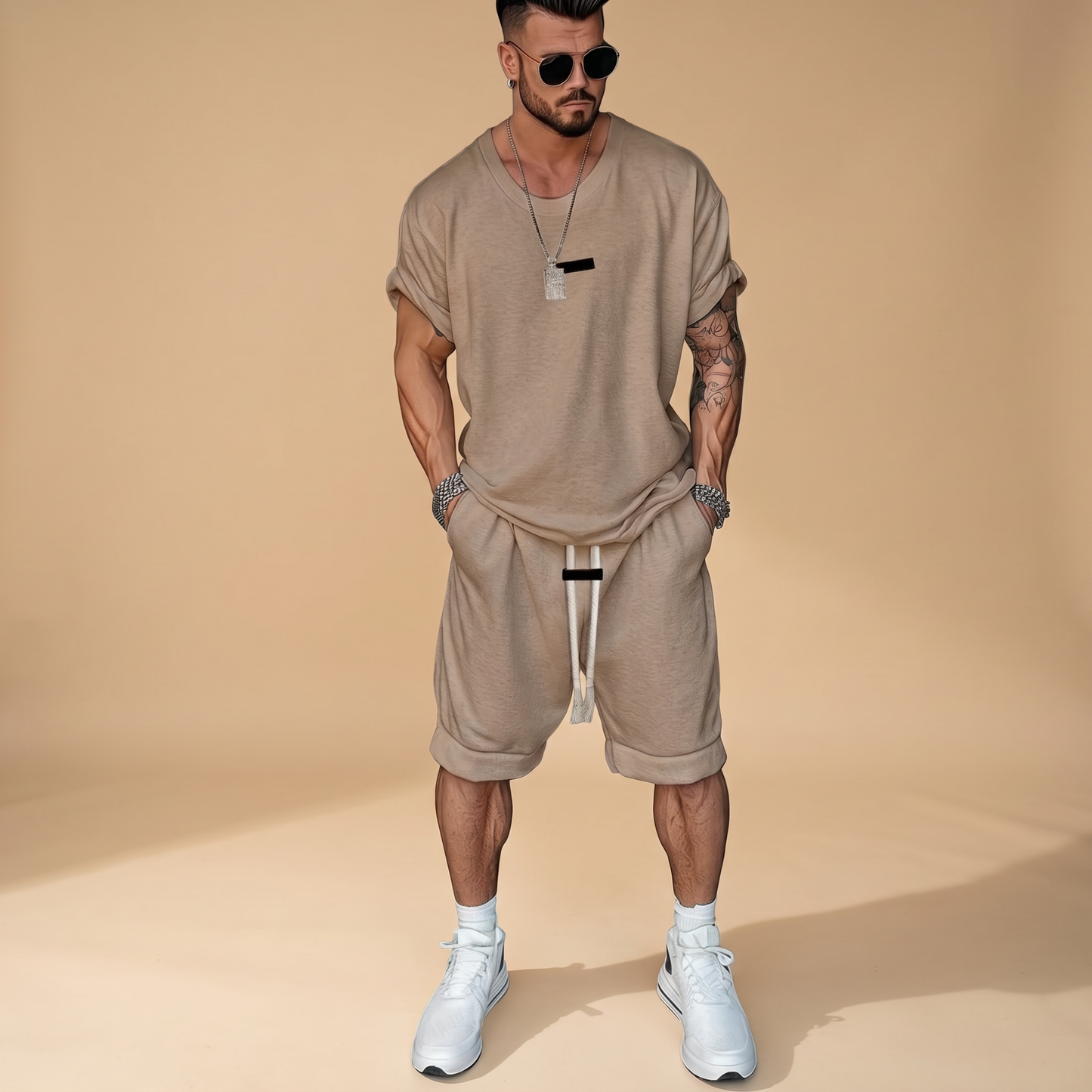 Alan - Lässiges Set mit Hemd und Shorts