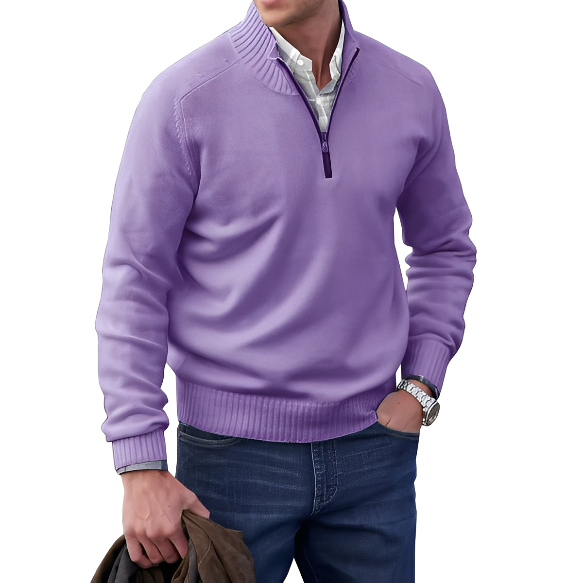 Jeremy - Modischer Reißverschluss-Herrenpullover