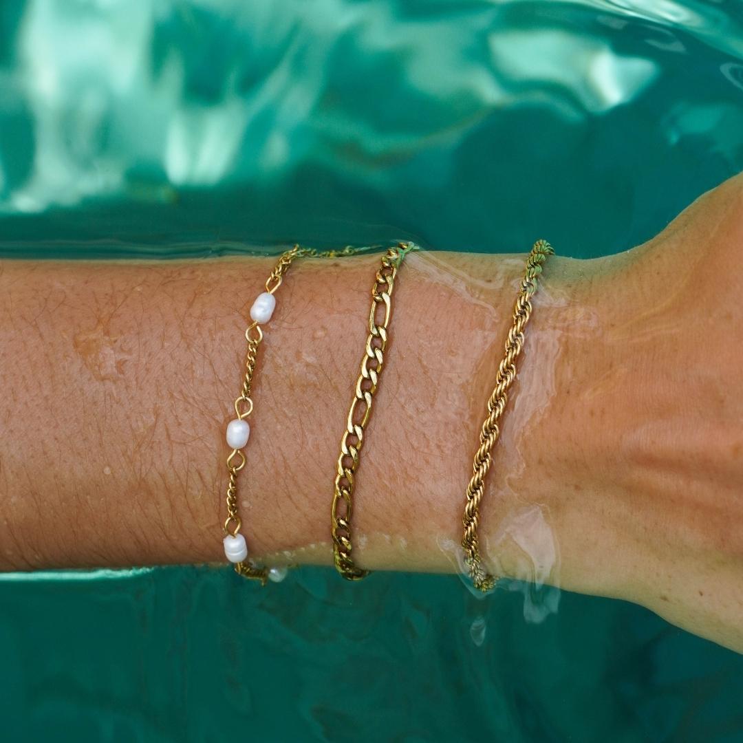 Calvi – Pulsera mit geflochtenem Goldkettchen