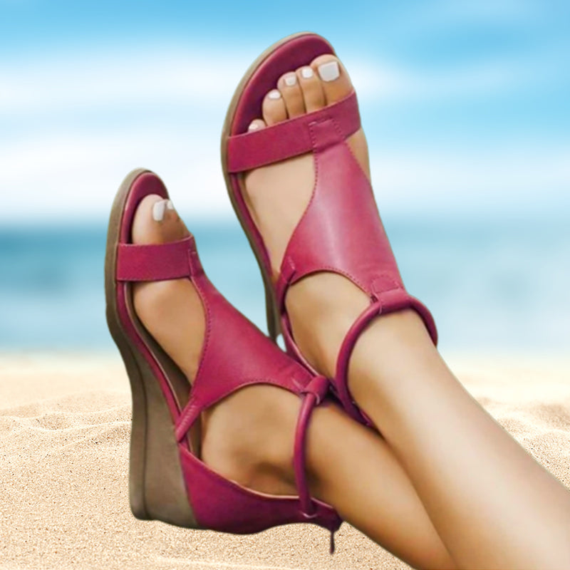 Anne – Orthopädische Ledersandalen mit Absatz