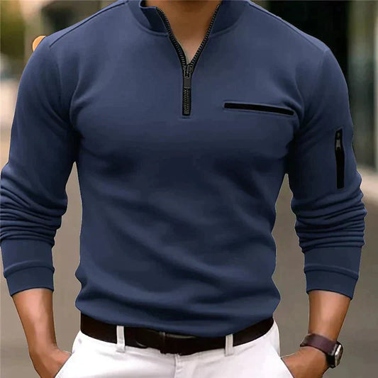 Jonas - Herrenpullover mit Viertel-Reißverschluss