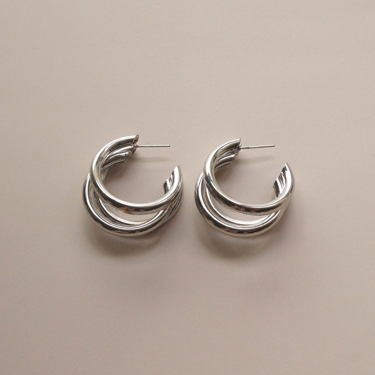 Mila - Dreifach audaz Ohrringe in Silber