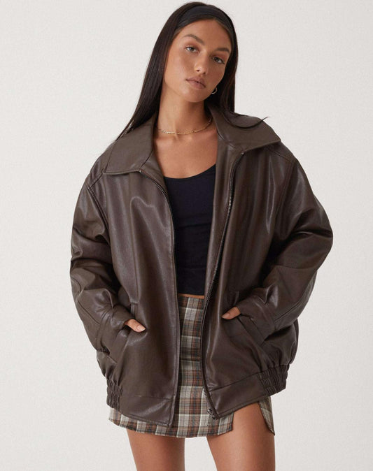 Sophia - Bequeme Oversize-Lederjacke