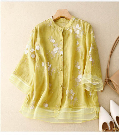 Elaine - Vielseitige Bluse mit Stickerei